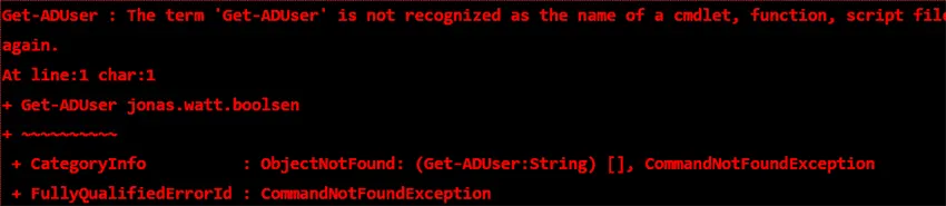 Get-ADUser PowerShell Requisite